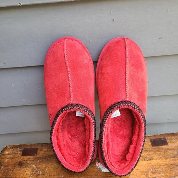 UGG Tasman II Red Suede Shearling Slippers size 6 NIB!  NEW! - Picture 7 of 13
